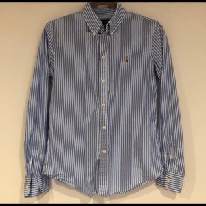 Ralph Lauren blue & white striped button down